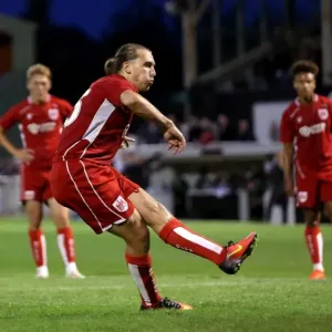 Bristol City's Luke Freeman Denied by Bath City's Steve Phillips from Penalty Spot Bristol City's Luke Freeman Denied by Bath City's Steve Phillips from Penalty Spot