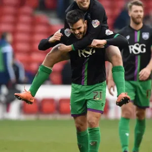 Bristol City Players Print - Luke Freeman and Marlon Pack Celebrate Goal
