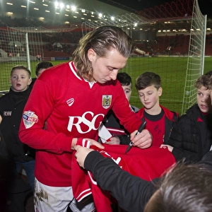 Bristol City's Luke Freeman Signs Autographs at Ashton Gate after Bristol City v QPR Match, 2015