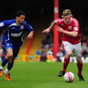 Print of Martyn Woolford outsmarting Carlos Edwards at Ashton Gate Stadium