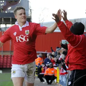 Bristol City's Matt Smith Celebrates Goal Against Fleetwood Town, Sky Bet League One, Ashton Gate