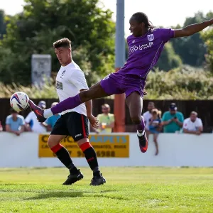Bristol City's McCoulsky Stretches for the Cross in Pre-season Friendly against Bristol Manor Farm (2017)