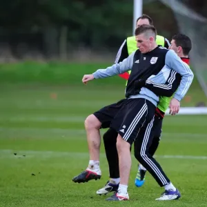 Bristol City's New Signing Chris Wood Trains with the Team Print Bristol City's New Signing Chris Wood Trains with the Team Print