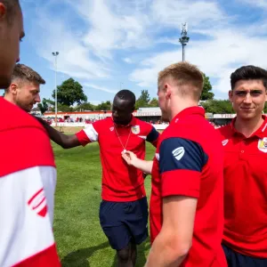 Bristol City's New Signing Famara Diedhiou Observes Pre-season Match against Bristol Manor Farm