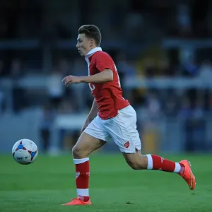 Bristol City's Luke Freeman Celebrates with Trophy Print