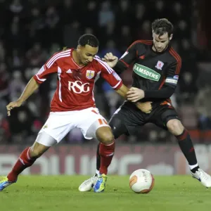 Bristol City's Nicky Maynard Snatches Ball from Middlesbrough's Matthew Bates - Bristol City v Middlesbrough, 03/12/2011 Bristol City's Nicky Maynard Snatches Ball from Middlesbrough's Matthew Bates - Bristol City v Middlesbrough, 03/12/2011