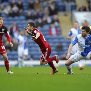 Bristol City's Paul Anderson Fouled by Grant Hanley during FA Cup Match vs Blackburn Rovers