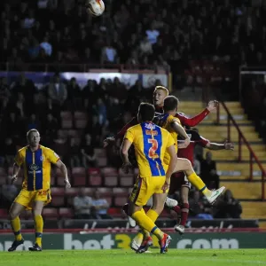 Bristol City's Ryan Taylor Narrowly Misses Header Goal Against Crystal Palace in 2012 Championship Match