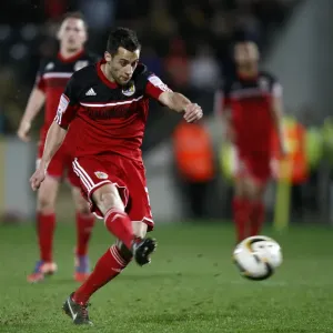 Bristol City's Sam Baldock shooting at goal print