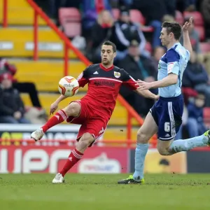 Bristol City's Sam Baldock Attempts A Flick Over Middlesbrough's Stephen McManus During Npower Championship Match Bristol City's Sam Baldock Attempts A Flick Over Middlesbrough's Stephen McManus During Npower Championship Match