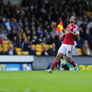 Bristol City's Sam Baldock Caught Offside Against Port Vale, Sky Bet League 1, 2013