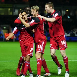 Bristol City's Sam Baldock Celebrates First Goal Against Peterborough United, Championship 2012 Bristol City's Sam Baldock Celebrates First Goal Against Peterborough United, Championship 2012
