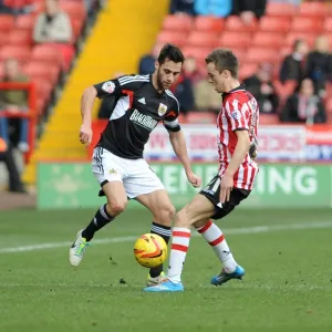 Bristol City's Sam Baldock Closes In on Sheffield United's Stefan Scougall in Intense League One Clash Bristol City's Sam Baldock Closes In on Sheffield United's Stefan Scougall in Intense League One Clash