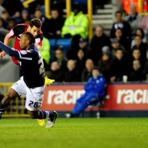 Bristol City's Sam Baldock Fires from Distance in Championship Clash vs. Millwall