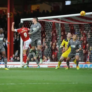 Bristol City's Sam Baldock Narrowly Misses Header Goal Against Rotherham United