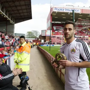 Bristol City's Sam Baldock Receives Player of the Season Award from Disabled Fan Rob Wood Bristol City's Sam Baldock Receives Player of the Season Award from Disabled Fan Rob Wood