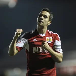 Bristol City's Sam Baldock Roars with Triumph After Scoring Against Leyton Orient (November 2013)