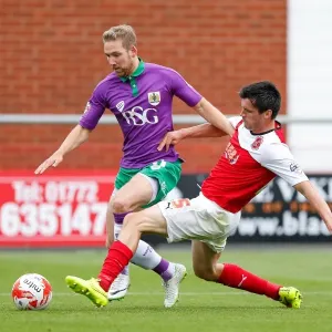 Bristol City's Scott Wagstaff Tackled by Fleetwood's Stephen Jordan during Fleetwood Town vs. Bristol City, Sky Bet League 1, 2014 Bristol City's Scott Wagstaff Tackled by Fleetwood's Stephen Jordan during Fleetwood Town vs. Bristol City, Sky Bet League 1, 2014