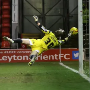 Bristol City's Simon Moore Saves Shot at Leyton Orient, Sky Bet League One (11 February 2014) Bristol City's Simon Moore Saves Shot at Leyton Orient, Sky Bet League One (11 February 2014)