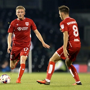 Bristol City's Taylor Moore Charges Forward Against Fulham in EFL Cup Clash