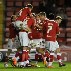 Bristol City's Thrilling Goal Celebration: Derrick Williams at Ashton Gate Stadium vs. Coventry City - Johnstones Paint Trophy
