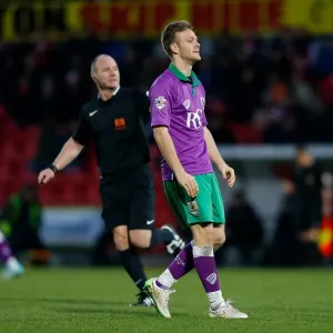 Print of a dejected Todd Kane after his shot is saved in the FA Cup match Print of a dejected Todd Kane after his shot is saved in the FA Cup match