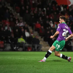 Bristol City's Wes Burns Aims for Glory: Cheltenham Town vs. Bristol City, Johnstone's Paint Trophy, October 8, 2014