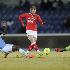 Bristol City's Wes Burns Goes for Glory: Botswana vs. Bristol City Football Match, July 2014 Bristol City's Wes Burns Goes for Glory: Botswana vs. Bristol City Football Match, July 2014
