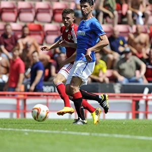 Bristol City's Wes Burns Misses Wide Against Glasgow Rangers, Pre-Season Friendly, 2013