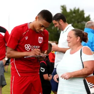 Bristol City's Zak Vyner Signs Autographs at Hengrove Athletic Pre-Season Friendly