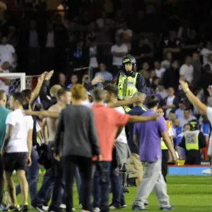 Bristol Derby: Fans Euphoria Disrupted by Police Horses during Bristol City vs. Bristol Rovers (Johnstone Paint Trophy)