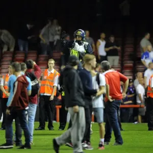 Bristol Derby: Fans Euphoria Disrupted by Police Horses during Bristol City vs. Bristol Rovers (Johnstone Paint Trophy)
