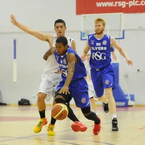 Bristol Flyers Dwayne Lautier-Ogunleye Charges Forward on the Basketball Court Bristol Flyers Dwayne Lautier-Ogunleye Charges Forward on the Basketball Court