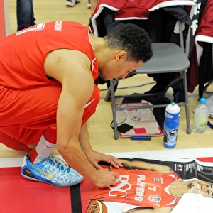 Bristol Flyers Roy Owen Signing Autographs at SGS Wise Campus: Basketball Action vs Cheshire Phoenix