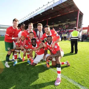 Celebrating Victory: The Excited Bristol City Squad after Securing Three Points against Coventry City, 18th April 2015 Celebrating Victory: The Excited Bristol City Squad after Securing Three Points against Coventry City, 18th April 2015