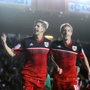 Celebration at Ashton Gate: Stead and Woolford Rejoice in Bristol City's Championship Victory over Crystal Palace