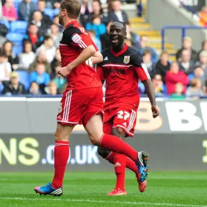 Celebration: Davies and Adomah Rejoice in Bristol City's Goal vs Bolton Wanderers (201012) Celebration: Davies and Adomah Rejoice in Bristol City's Goal vs Bolton Wanderers (201012)