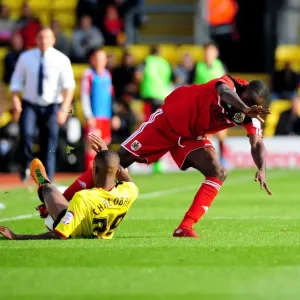 Chalobah vs Adomah Print - Vicarage Road Stadium Action Photo
