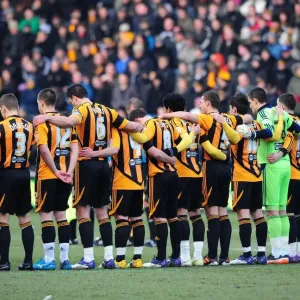 Print of Hull City Players Observing a Minute's Silence