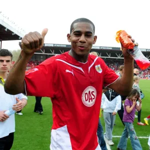 Championship Showdown: Marvin Elliott's Intense Action for Bristol City vs Derby County, April 2010 Championship Showdown: Marvin Elliott's Intense Action for Bristol City vs Derby County, April 2010