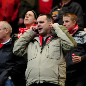 Championship Showdown Print: Bristol City Fans at Deepdale Stadium Championship Showdown Print: Bristol City Fans at Deepdale Stadium