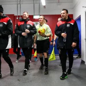 Coaches Gather on the Field: Bristol City vs. Sheffield Wednesday, Sky Bet Championship (Ashton Gate Stadium, 2017)
