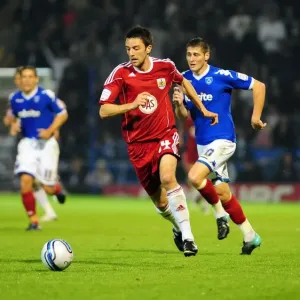 Cole Skuse of Bristol City in Action against Portsmouth at Fratton Park, 2010 Championship Football Match