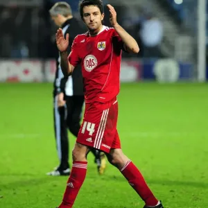 Cole Skuse's Championship Triumph: Euphoric Moment on Final Whistle at Loftus Road (QPR vs. Bristol City, Jan 2011)