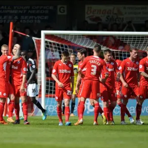 Print of Jamie Proctor Celebrating Goal Against Bristol City