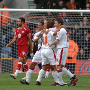 Crystal Palace celebrate their second goal Crystal Palace celebrate their second goal