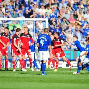 Deflected Free Kick: Leicester City vs. Bristol City, Championship Match at King Power Stadium (October 6, 2012) Deflected Free Kick: Leicester City vs. Bristol City, Championship Match at King Power Stadium (October 6, 2012)