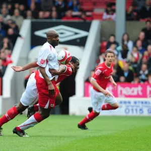 Dele Adebola controls