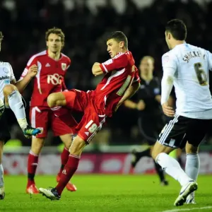 Derby County vs. Bristol City: James Wilson's Attempt - Championship Match, 10th December 2011 - Editorial Use Only