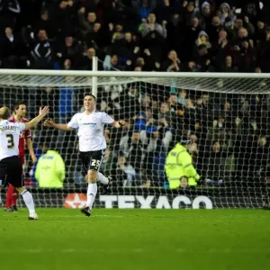 Derby County's Callum Ball Scores the Winning Goal Against Bristol City in Championship Match, 10-12-2011